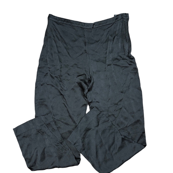 Theory Pajama Pant in Hammered Viscose Black Wide Leg Size 10 - Picture 2 of 6